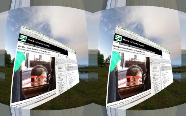 Looking into Ibex through an HMD: display output is warped to correct for the Oculus Rift's high-FoV lenses