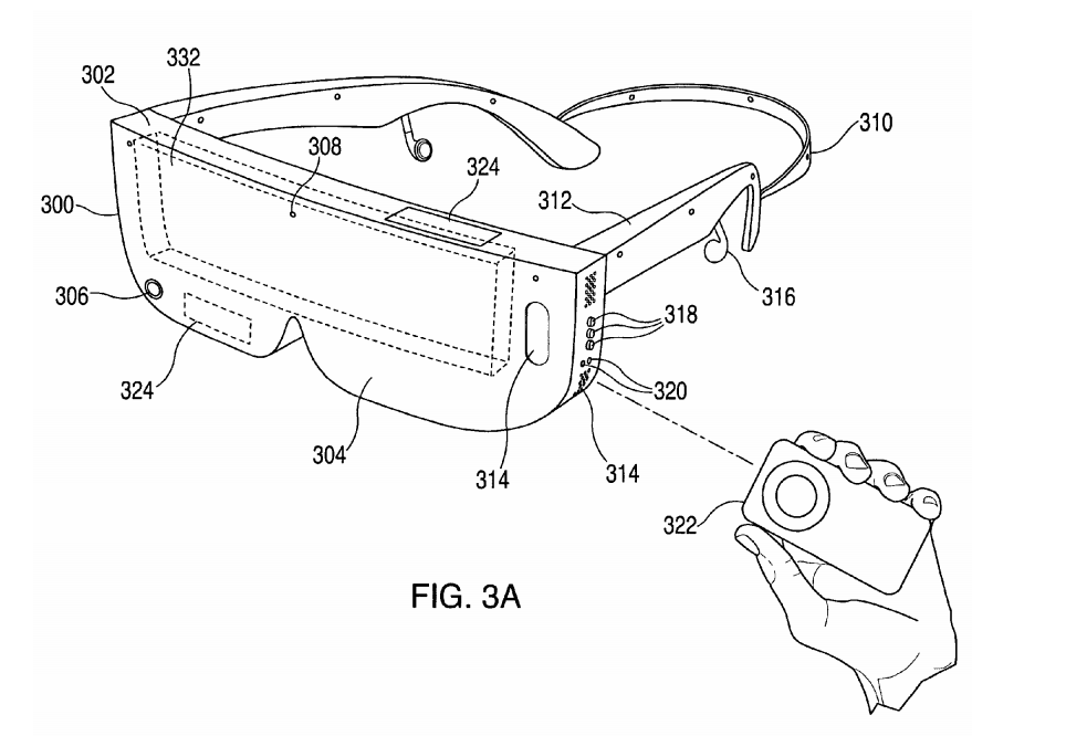 an Apple patent displaying a phone-based head mounted display