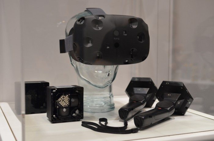 steamvr htc vive headset and controllers