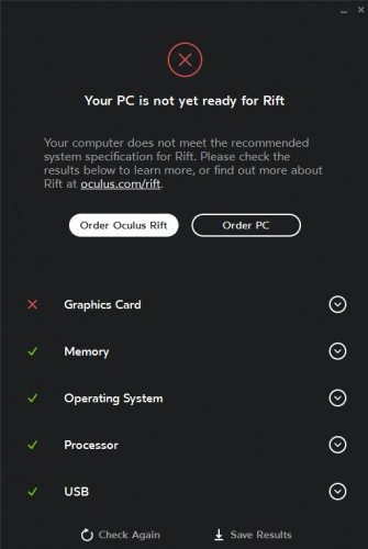 pc not ready for rift compatibility