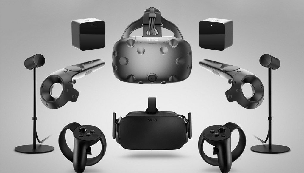 oculus vr headset with controllers