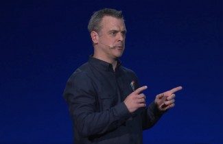 Pete Hines on stage at E3 2016 | Photo courtesy Bethesda
