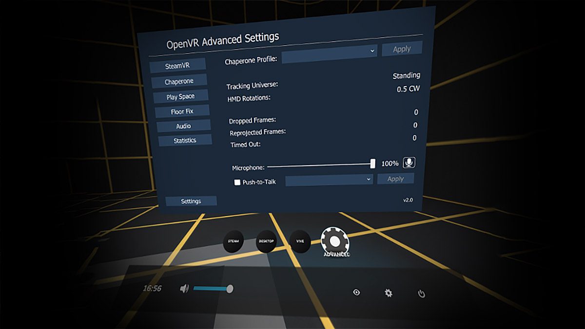 Easily Vive Rift Visuals via 'OpenVR Advanced Settings'