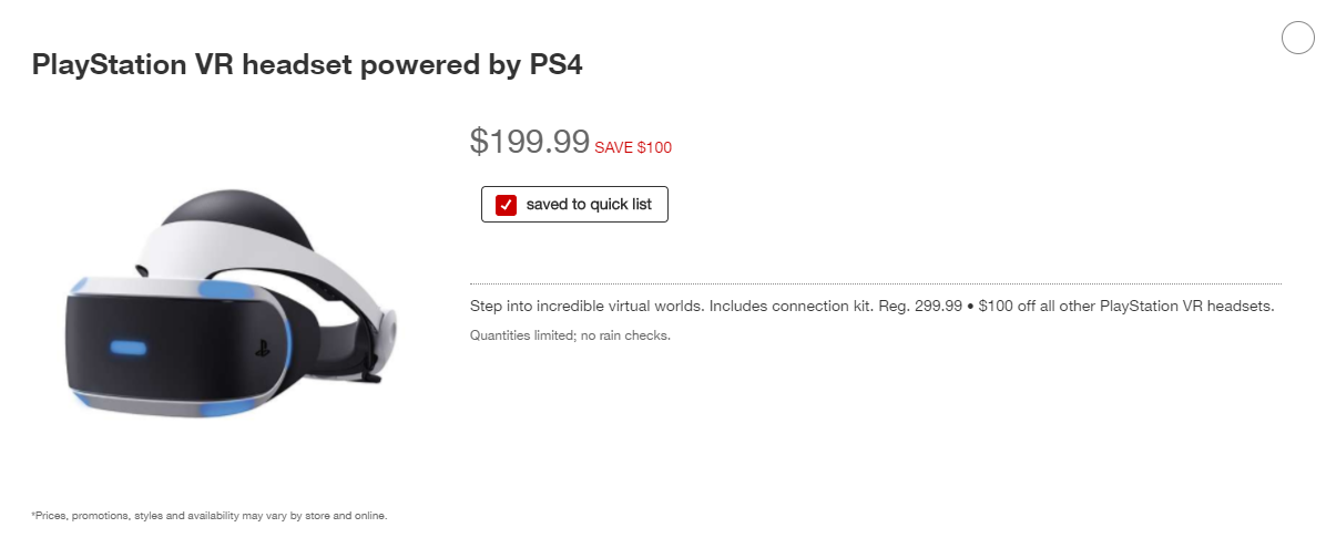 Vr headset ps4 store target