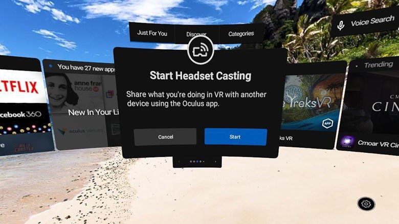 Cast to on sale oculus go