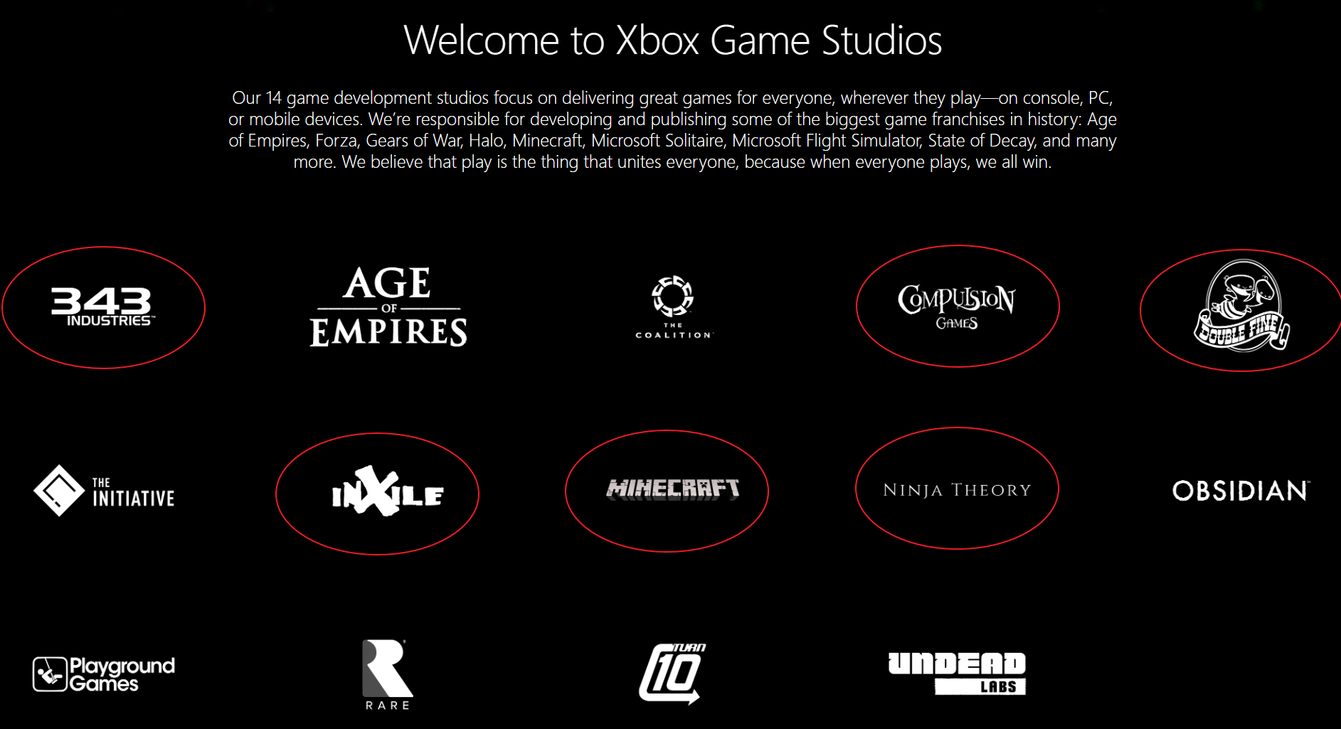 all xbox game studios