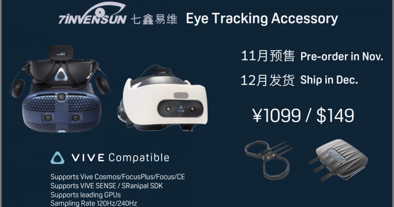 7invensun Announces $150 Eye-tracking Module Supporting All HTC Headsets