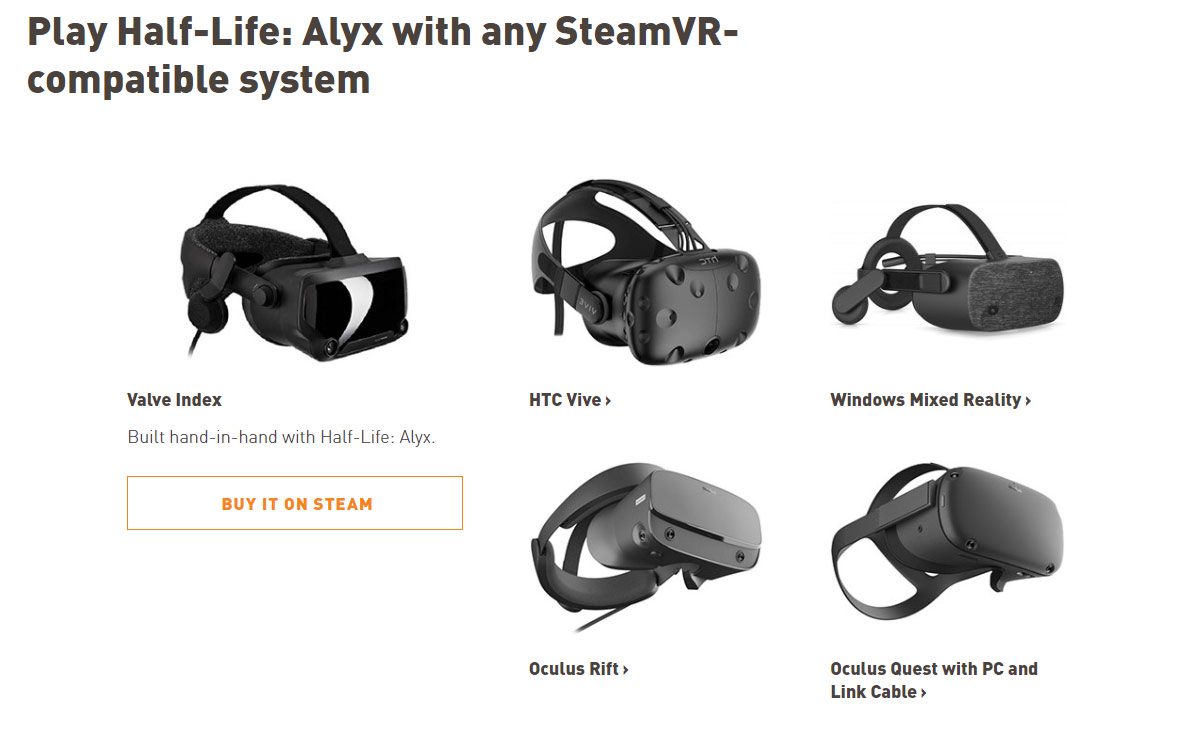 best vr system for half life alyx