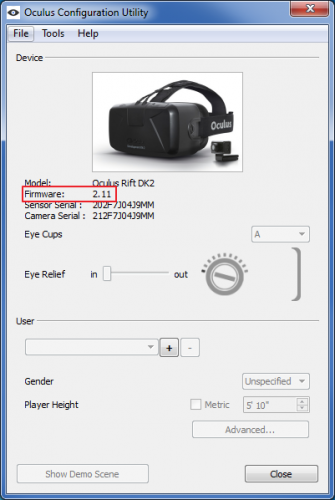 oculus rift dk2 firmware